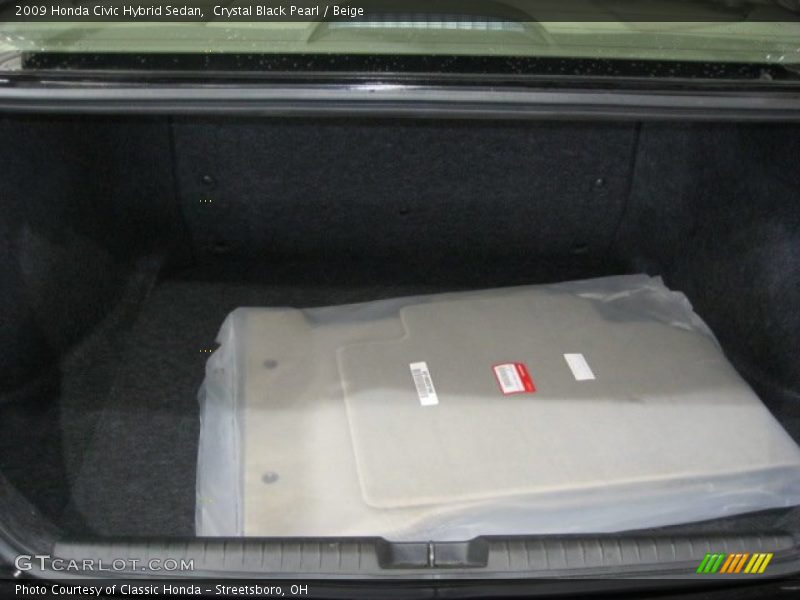 Crystal Black Pearl / Beige 2009 Honda Civic Hybrid Sedan