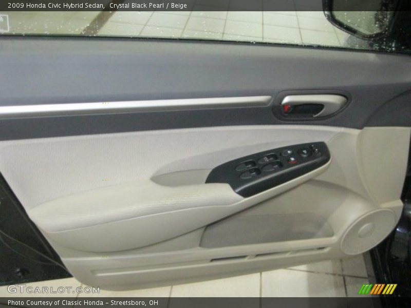 Crystal Black Pearl / Beige 2009 Honda Civic Hybrid Sedan