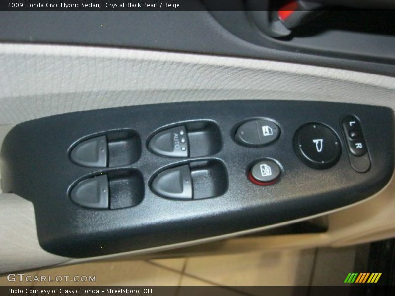 Crystal Black Pearl / Beige 2009 Honda Civic Hybrid Sedan