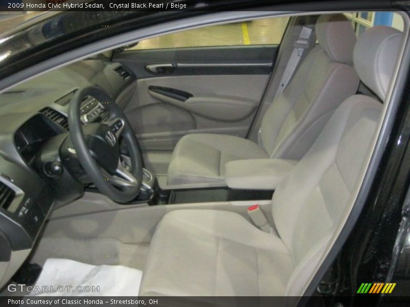 Crystal Black Pearl / Beige 2009 Honda Civic Hybrid Sedan