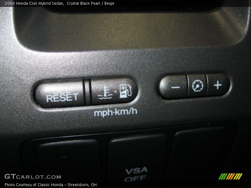 Crystal Black Pearl / Beige 2009 Honda Civic Hybrid Sedan