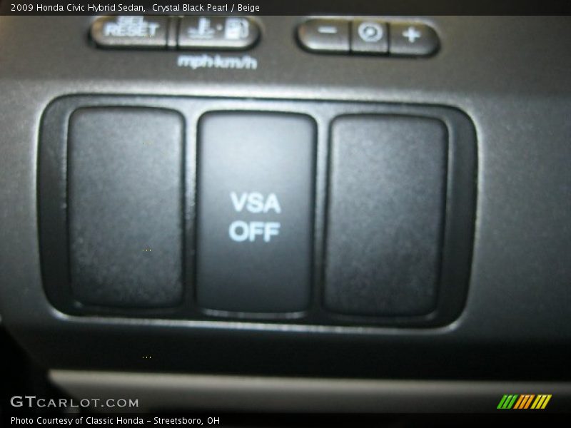 Crystal Black Pearl / Beige 2009 Honda Civic Hybrid Sedan