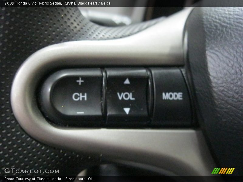 Crystal Black Pearl / Beige 2009 Honda Civic Hybrid Sedan