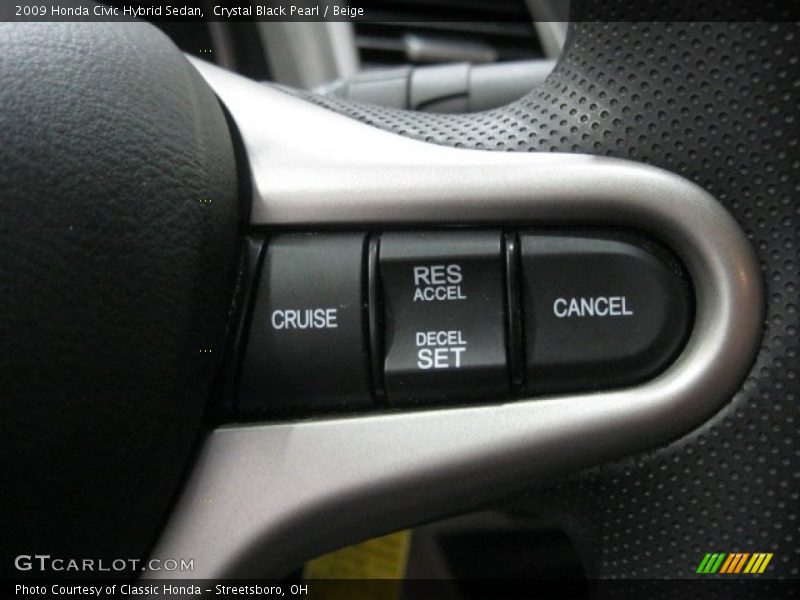 Crystal Black Pearl / Beige 2009 Honda Civic Hybrid Sedan