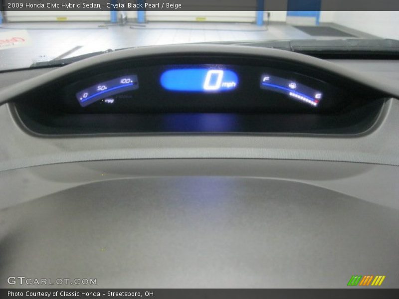 Crystal Black Pearl / Beige 2009 Honda Civic Hybrid Sedan