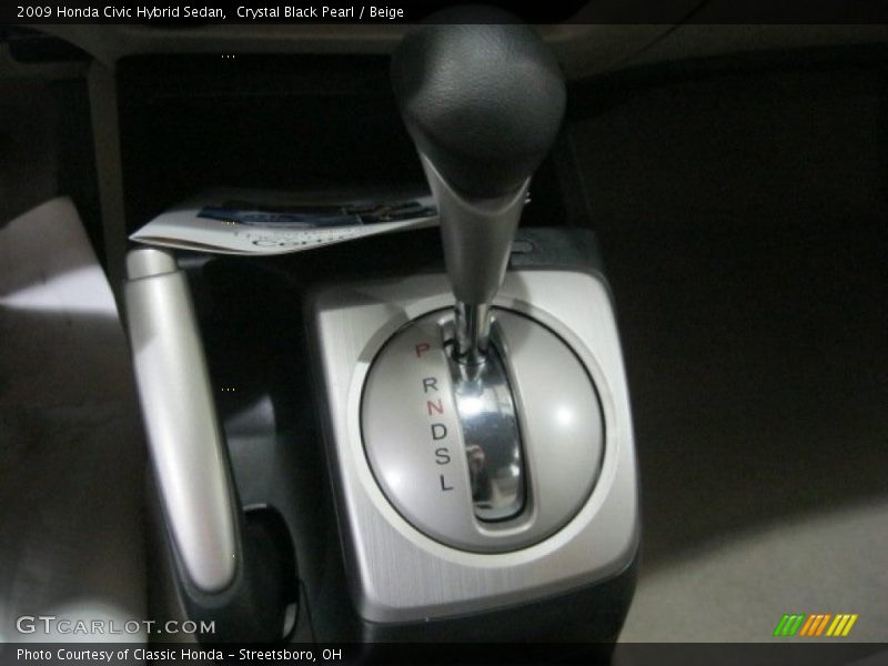 Crystal Black Pearl / Beige 2009 Honda Civic Hybrid Sedan
