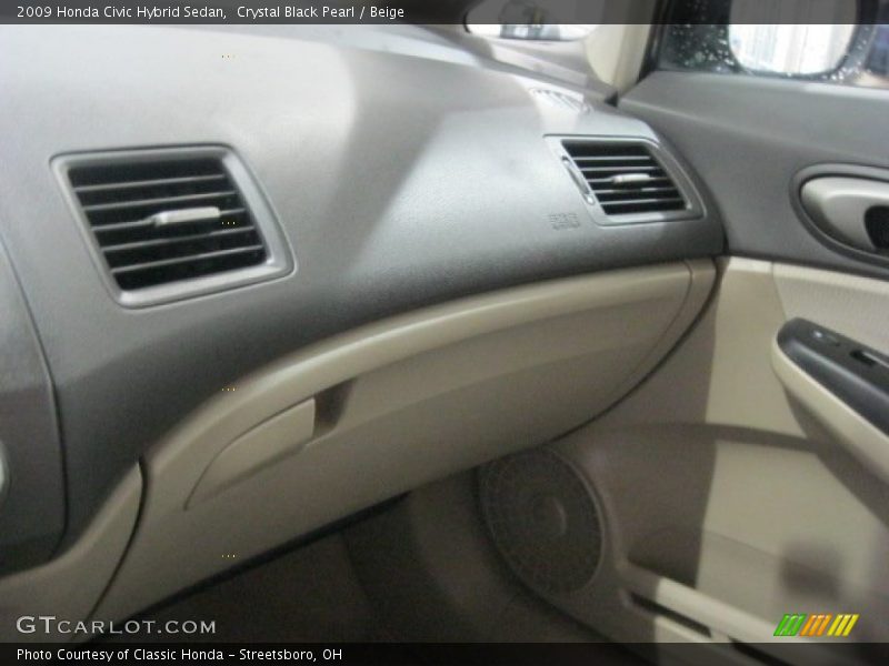 Crystal Black Pearl / Beige 2009 Honda Civic Hybrid Sedan