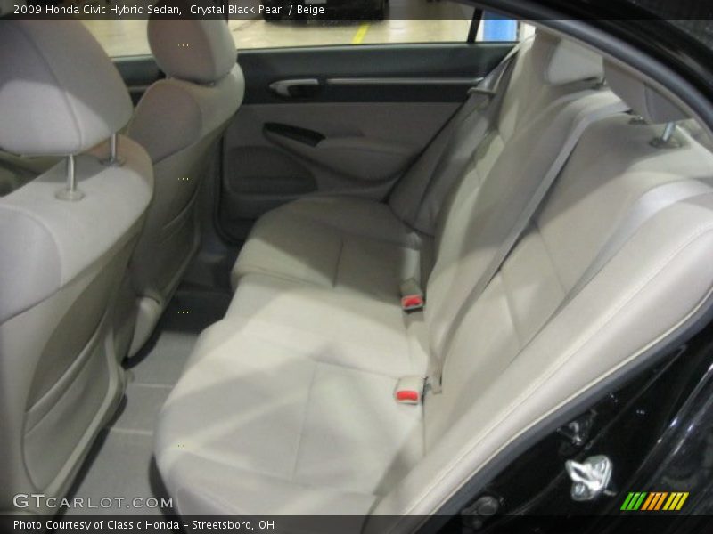 Crystal Black Pearl / Beige 2009 Honda Civic Hybrid Sedan