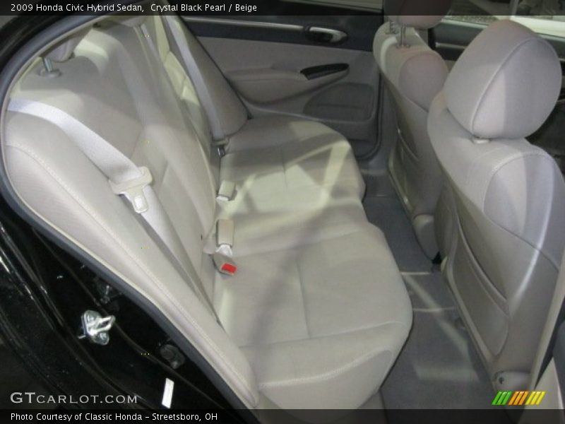 Crystal Black Pearl / Beige 2009 Honda Civic Hybrid Sedan