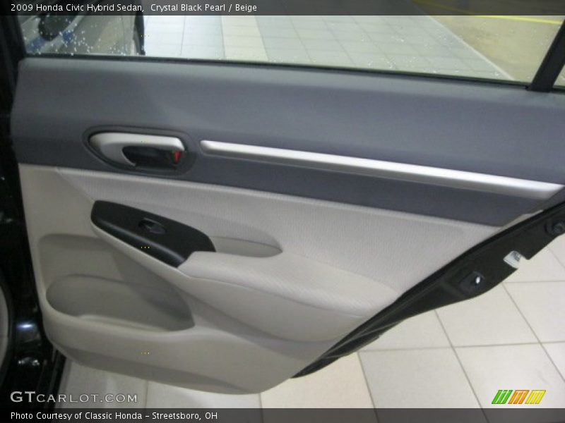 Crystal Black Pearl / Beige 2009 Honda Civic Hybrid Sedan