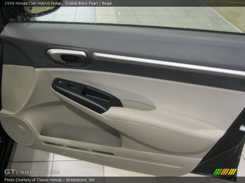 Crystal Black Pearl / Beige 2009 Honda Civic Hybrid Sedan