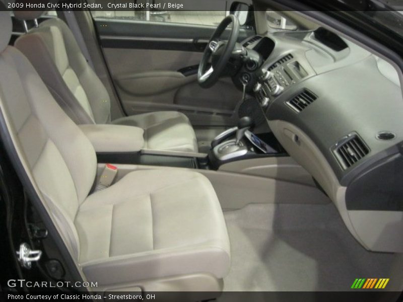Crystal Black Pearl / Beige 2009 Honda Civic Hybrid Sedan