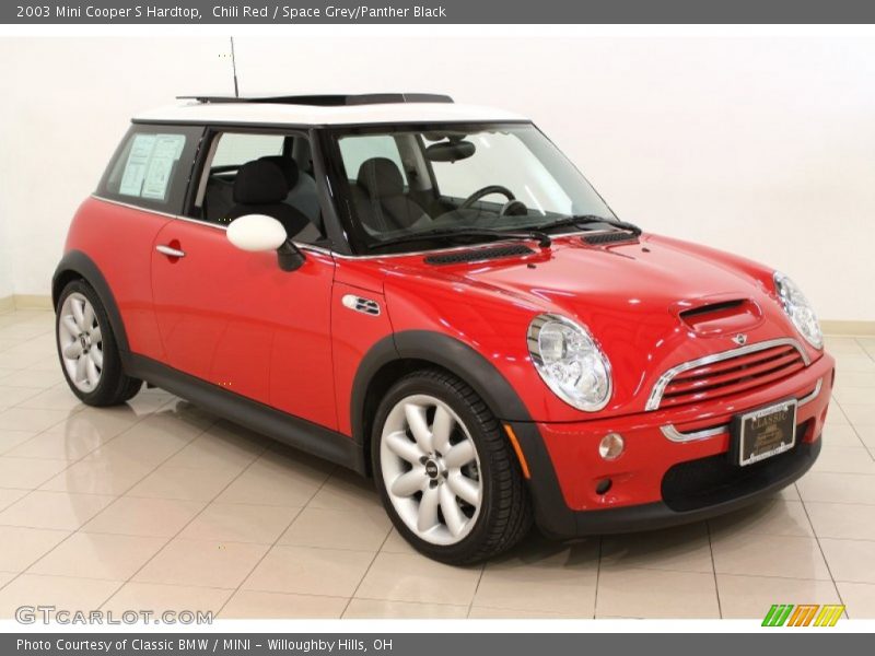 Chili Red / Space Grey/Panther Black 2003 Mini Cooper S Hardtop