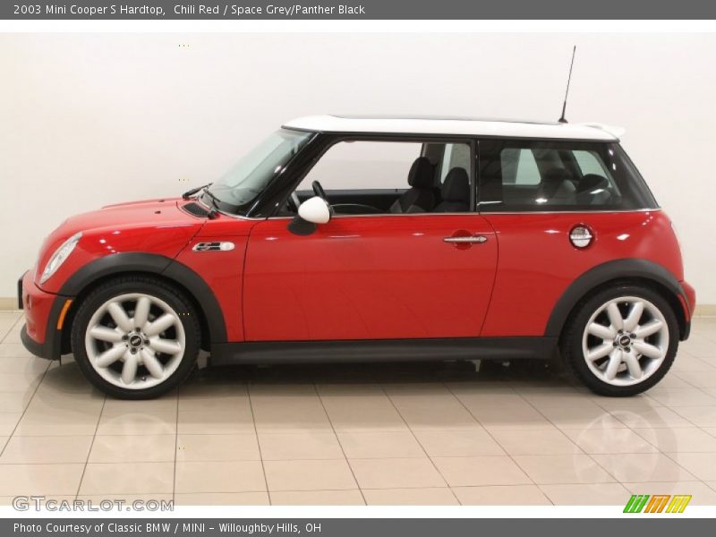 Chili Red / Space Grey/Panther Black 2003 Mini Cooper S Hardtop