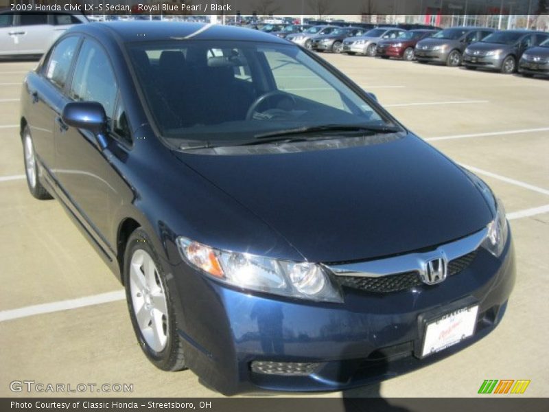 Royal Blue Pearl / Black 2009 Honda Civic LX-S Sedan