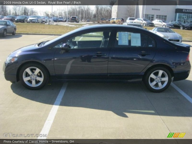 Royal Blue Pearl / Black 2009 Honda Civic LX-S Sedan