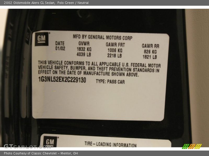 Polo Green / Neutral 2002 Oldsmobile Alero GL Sedan