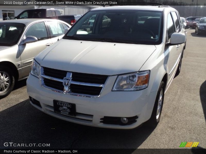 Stone White / Dark Slate Gray/Light Shale 2010 Dodge Grand Caravan SXT