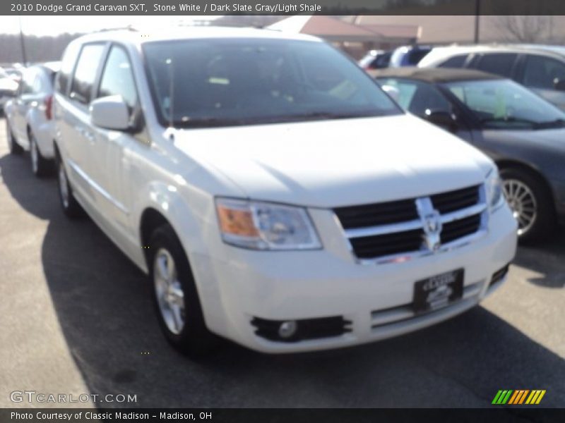 Stone White / Dark Slate Gray/Light Shale 2010 Dodge Grand Caravan SXT