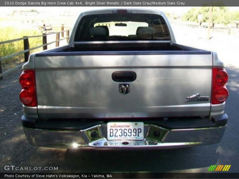 Bright Silver Metallic / Dark Slate Gray/Medium Slate Gray 2010 Dodge Dakota Big Horn Crew Cab 4x4