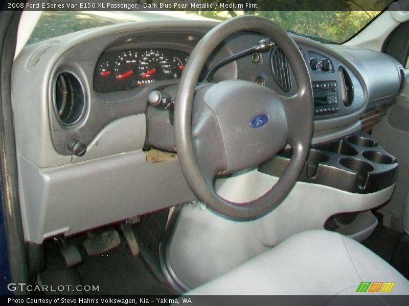 Dark Blue Pearl Metallic / Medium Flint 2008 Ford E Series Van E150 XL Passenger