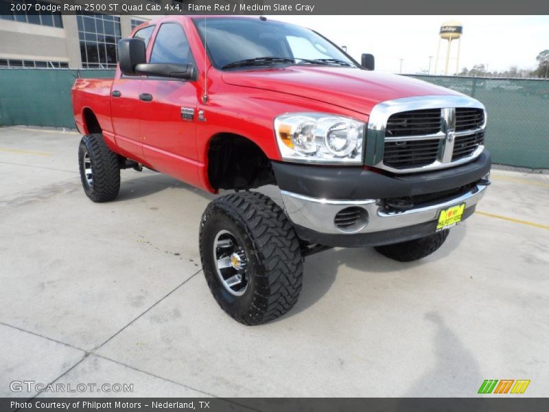 Flame Red / Medium Slate Gray 2007 Dodge Ram 2500 ST Quad Cab 4x4