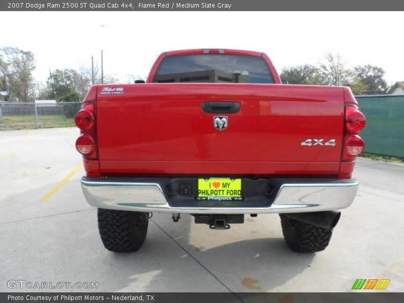 Flame Red / Medium Slate Gray 2007 Dodge Ram 2500 ST Quad Cab 4x4