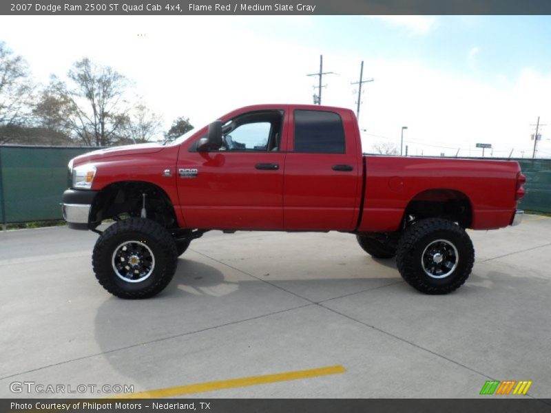 Flame Red / Medium Slate Gray 2007 Dodge Ram 2500 ST Quad Cab 4x4