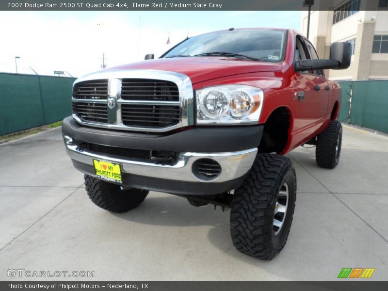 Flame Red / Medium Slate Gray 2007 Dodge Ram 2500 ST Quad Cab 4x4