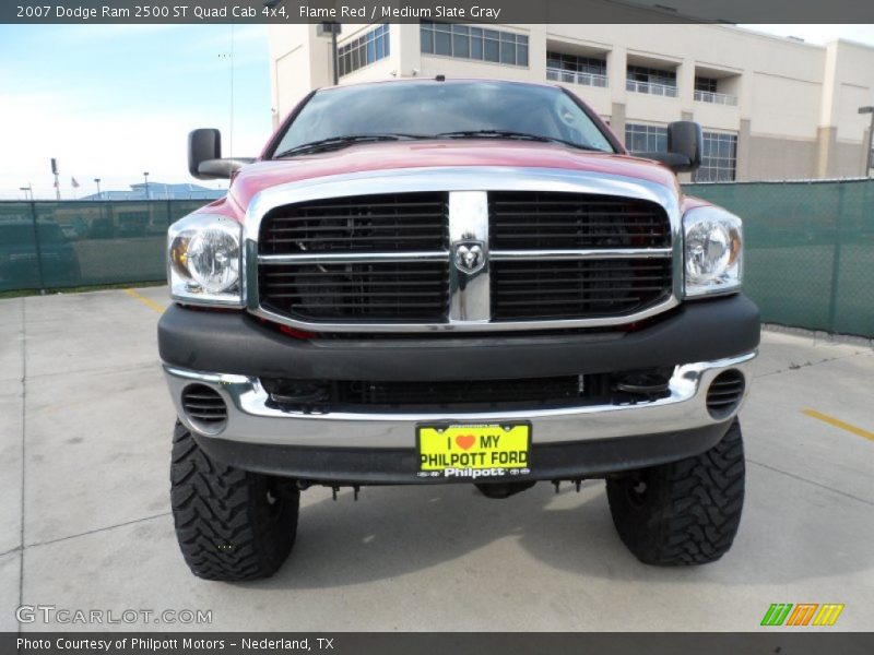 Flame Red / Medium Slate Gray 2007 Dodge Ram 2500 ST Quad Cab 4x4