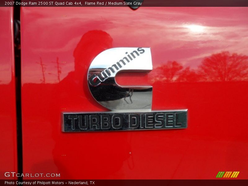 Flame Red / Medium Slate Gray 2007 Dodge Ram 2500 ST Quad Cab 4x4