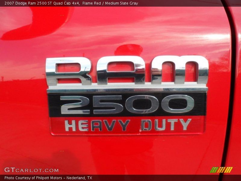 Flame Red / Medium Slate Gray 2007 Dodge Ram 2500 ST Quad Cab 4x4