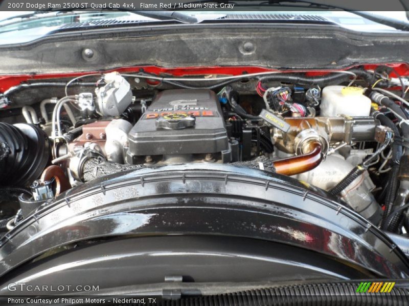 Flame Red / Medium Slate Gray 2007 Dodge Ram 2500 ST Quad Cab 4x4