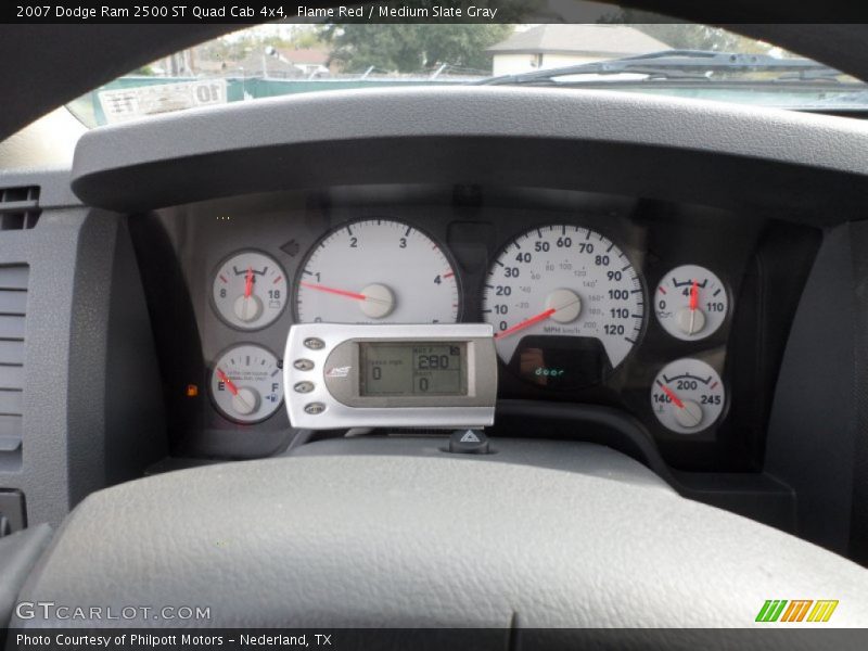 Flame Red / Medium Slate Gray 2007 Dodge Ram 2500 ST Quad Cab 4x4