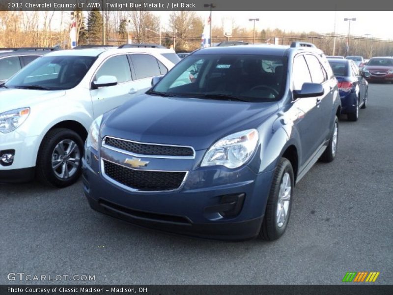 Twilight Blue Metallic / Jet Black 2012 Chevrolet Equinox LT AWD