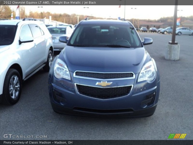 Twilight Blue Metallic / Jet Black 2012 Chevrolet Equinox LT AWD