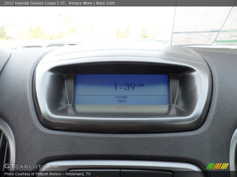 Monaco White / Black Cloth 2012 Hyundai Genesis Coupe 2.0T
