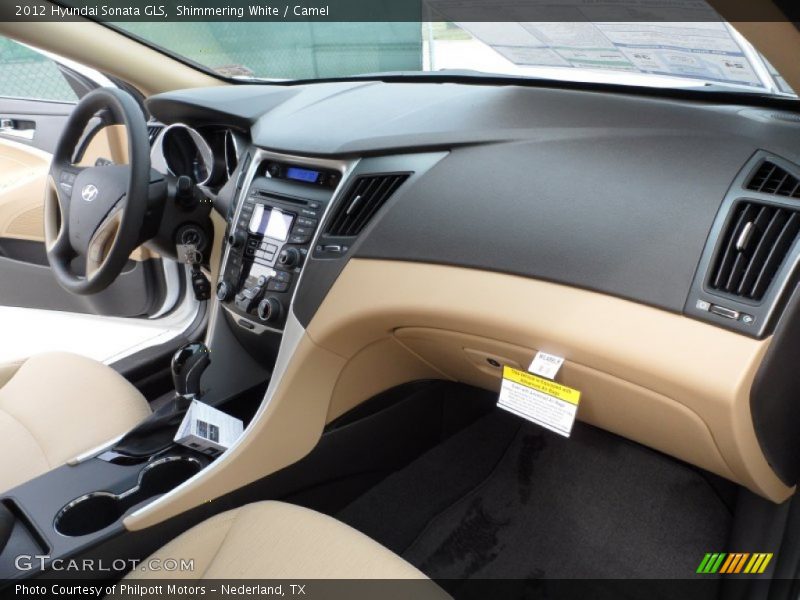 Shimmering White / Camel 2012 Hyundai Sonata GLS