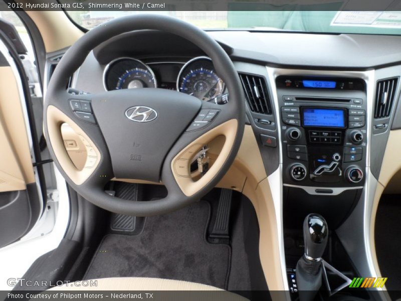 Shimmering White / Camel 2012 Hyundai Sonata GLS