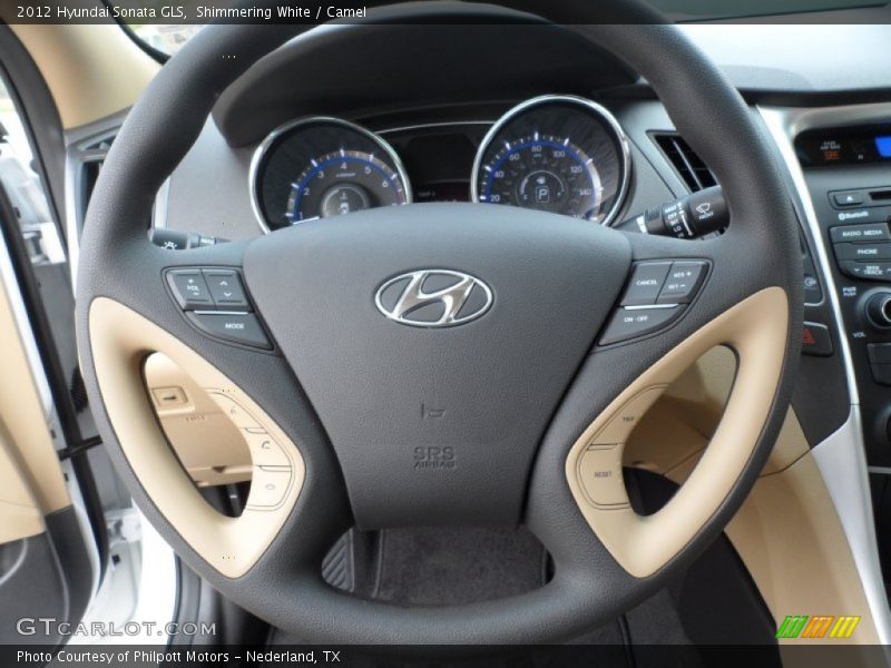 Shimmering White / Camel 2012 Hyundai Sonata GLS