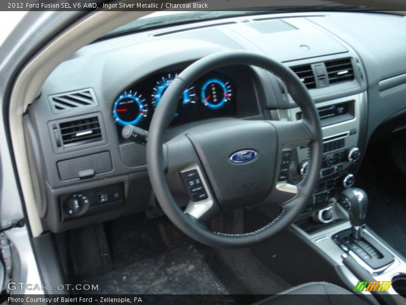 Ingot Silver Metallic / Charcoal Black 2012 Ford Fusion SEL V6 AWD