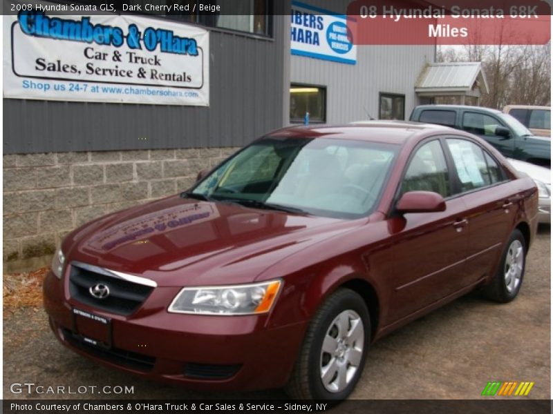 Dark Cherry Red / Beige 2008 Hyundai Sonata GLS