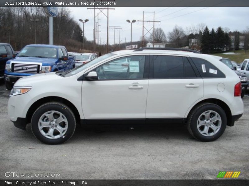 White Suede / Medium Light Stone 2012 Ford Edge SEL AWD
