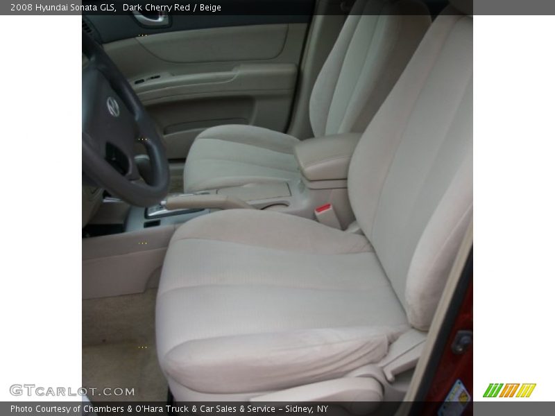 Dark Cherry Red / Beige 2008 Hyundai Sonata GLS