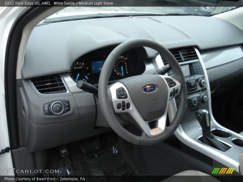 White Suede / Medium Light Stone 2012 Ford Edge SEL AWD