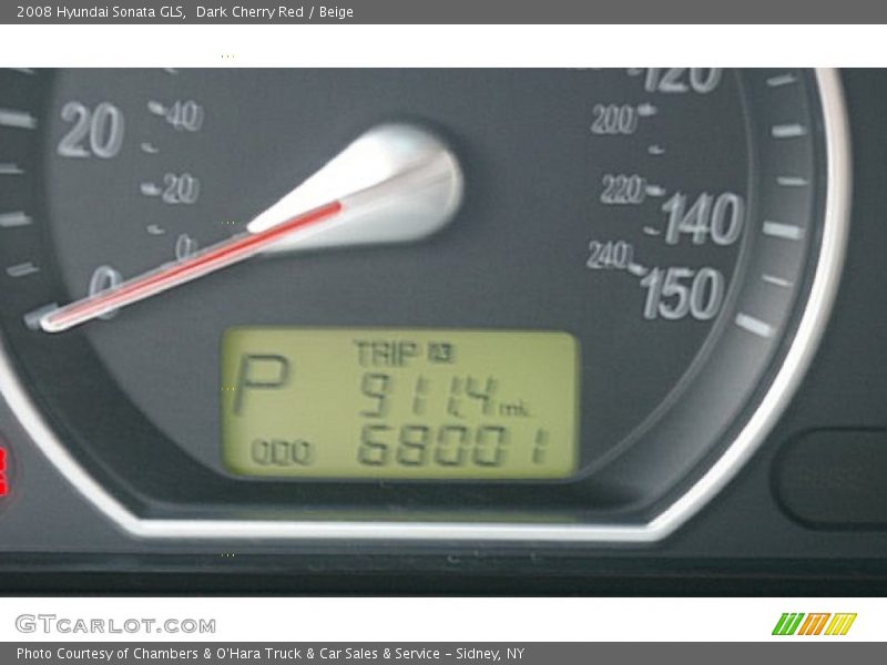 Dark Cherry Red / Beige 2008 Hyundai Sonata GLS