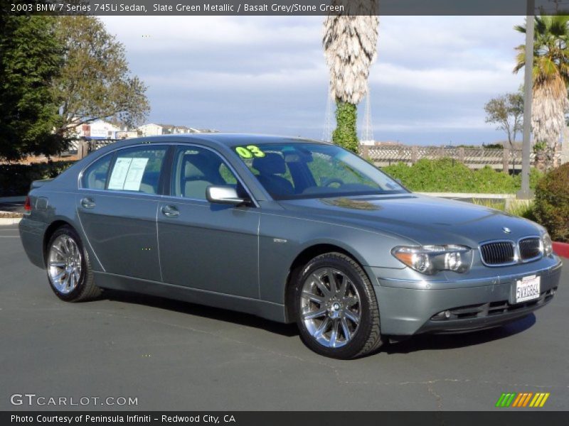 Slate Green Metallic / Basalt Grey/Stone Green 2003 BMW 7 Series 745Li Sedan