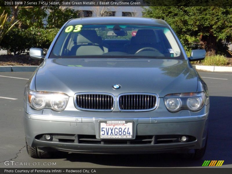 Slate Green Metallic / Basalt Grey/Stone Green 2003 BMW 7 Series 745Li Sedan