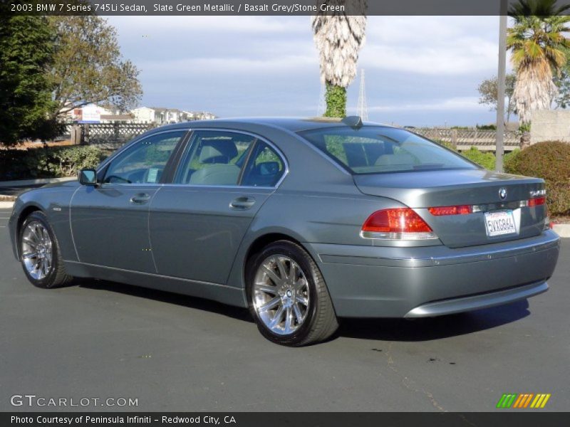 Slate Green Metallic / Basalt Grey/Stone Green 2003 BMW 7 Series 745Li Sedan