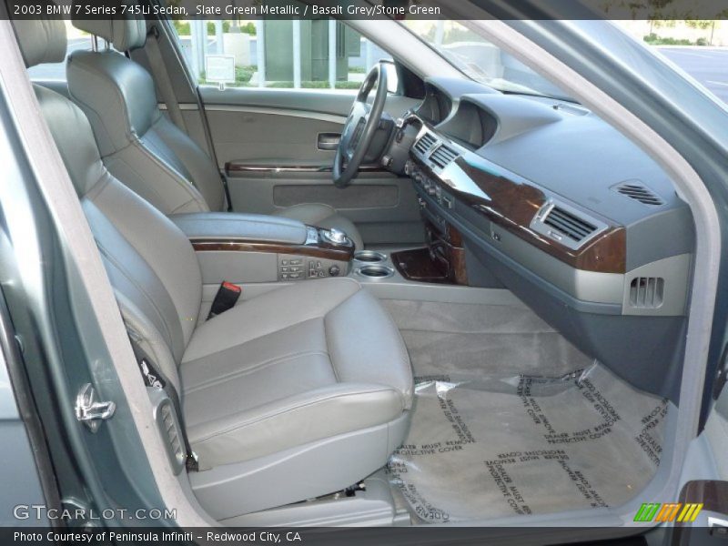 Slate Green Metallic / Basalt Grey/Stone Green 2003 BMW 7 Series 745Li Sedan